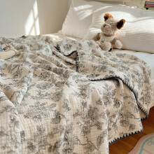 Muslin Baby Blanket Breathable Cotton Summer Throw for Stroller or Nap, Lush Flowers Medium