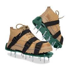 Lawn Aerator Shoes with Adjustable Buckle Straps for Deep Soil Penetration and Healthy Grass Growth