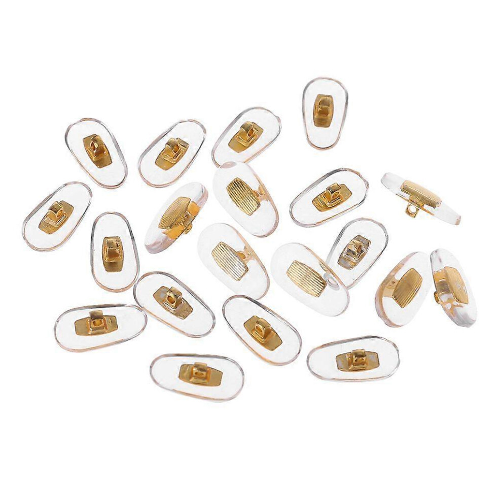 (As Show, One Size) 10 Pairs/Lot Golden Pvc Glasses Anti Slip Aluminum Conductor Silver Nose Pads 3242242654352