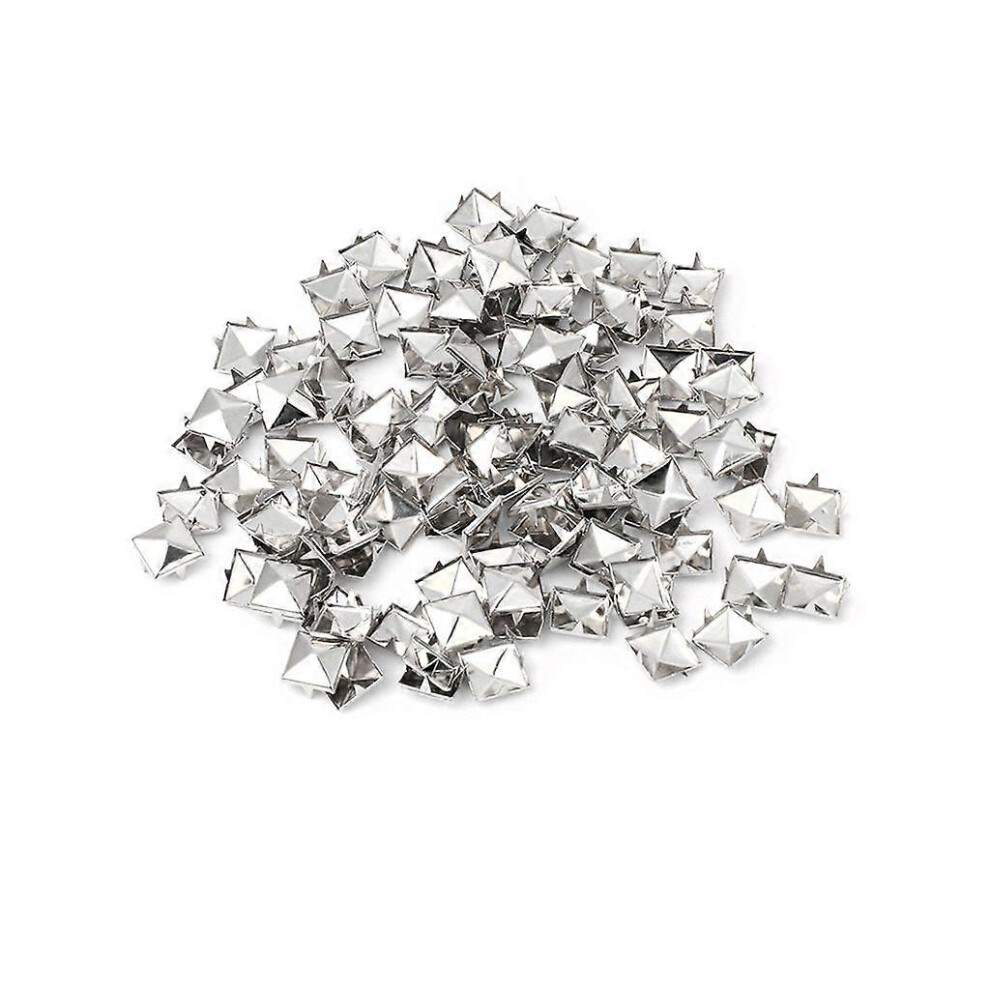 (As Show, One Size) 100Pcs Square Rivet Metal Studs Spikes Nail Punk Shoes Belt Clothing Decor Diy 3242242695379
