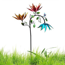Rotierende Windmühle für den Garden Metal Windspinner Rotator mit Sonnenblumen- und Schmetterlings-Außengartendekoration