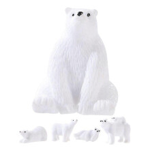 15-teilige Miniatur-Eisbär-Familienfiguren-Set Winterparty-Geschenke Eisbär-Kuchendekorationen für Mikro-Landschafts-Sukkulenten-Pflanzkübel