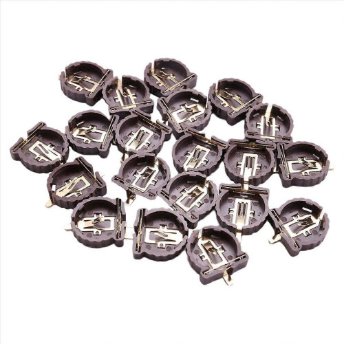 40PCS CR1220 CR1225 Button Battery Holder 3V Button Battery Holder Plating Temperature 2
