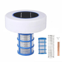 Solar Pool Ionizer with Copper Rods, Floating Solar Powered Pool Cleaner for Clear Swimming Water