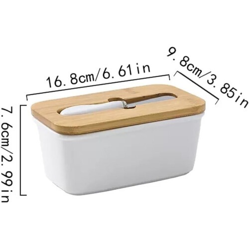 Ceramic Butter Dish with Lid and Seal, Rectangular Airtight Keeper Box for Fresh Butter Storage 1