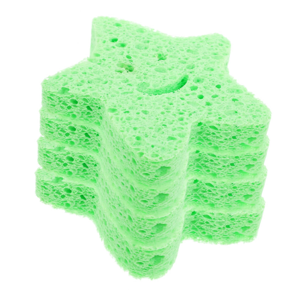 Bath Sponge 4 Pack for Women, Gentle Exfoliating Shower Scrubber with Rich Foam and Ergonomic Grip