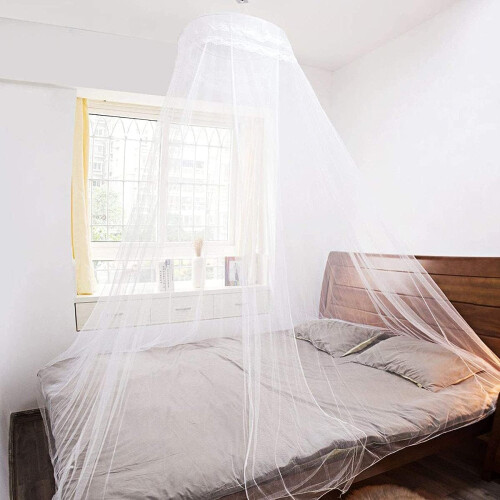 Mosquito Net Bed Canopy for Double and Single Bed with Elegant Dome Design and Ceiling Hook 2