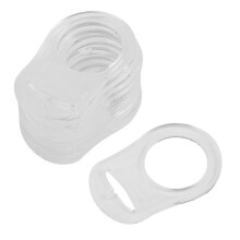 10 Stück Mehrfach-Silikon Durchsichtige Babyknöpfe Schnullerhalter-Clip-Adapter für weiße Ringe