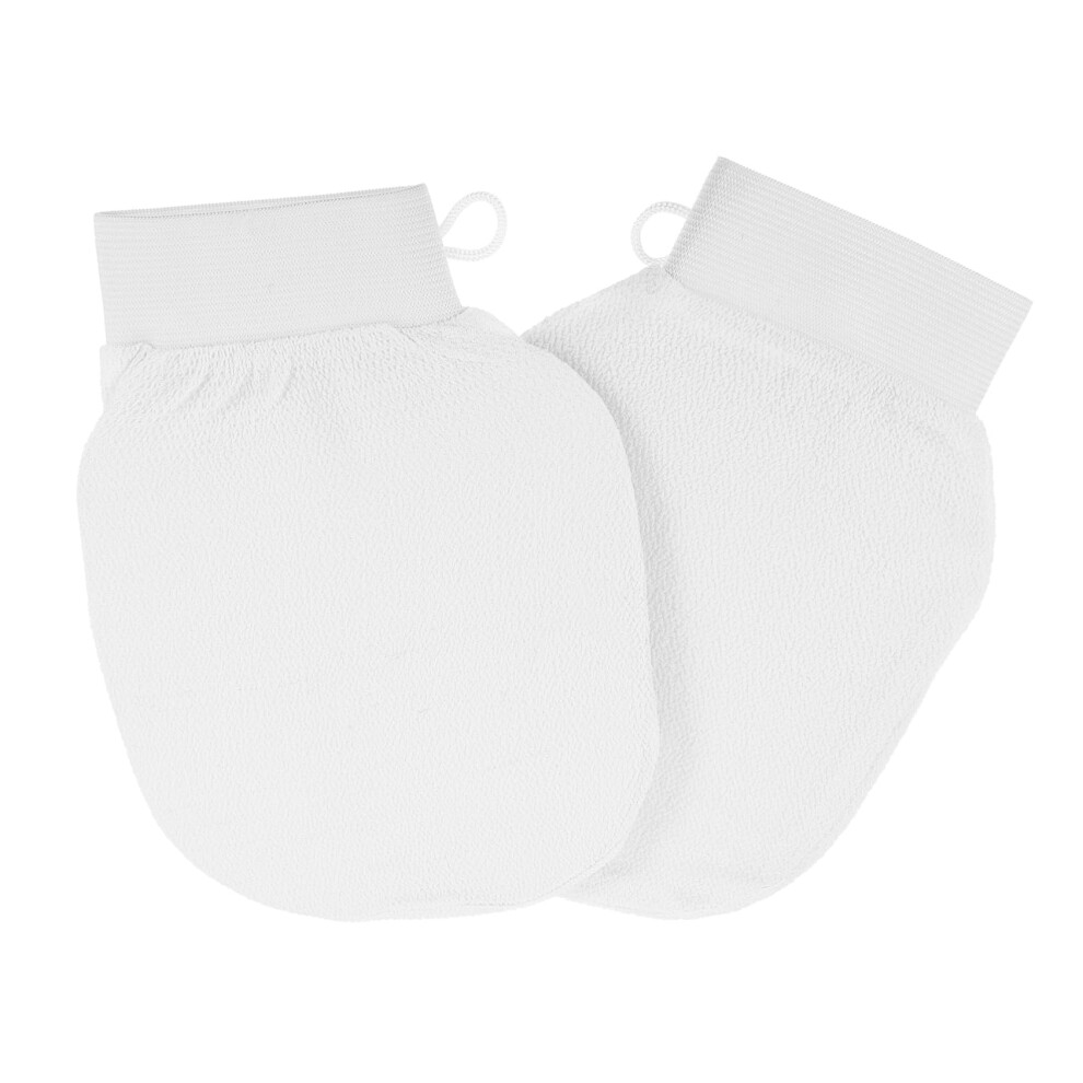 PLAFOPE 2Pcs Exfoliating Shower Gloves for Dead Skin Removal, Reusable Bath Mitts for Smooth Skin