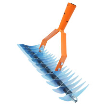 Stainless Steel Garden Rake with Interchangeable Tines, Adjustable Lawn Rake for Yard and Lawn Care