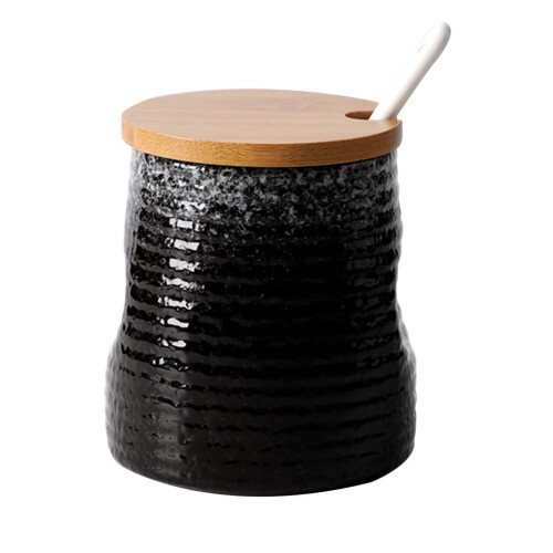 Ceramic Sugar Bowl with Lid and Spoon, 340ml Sugar Container for Kitchen Storage