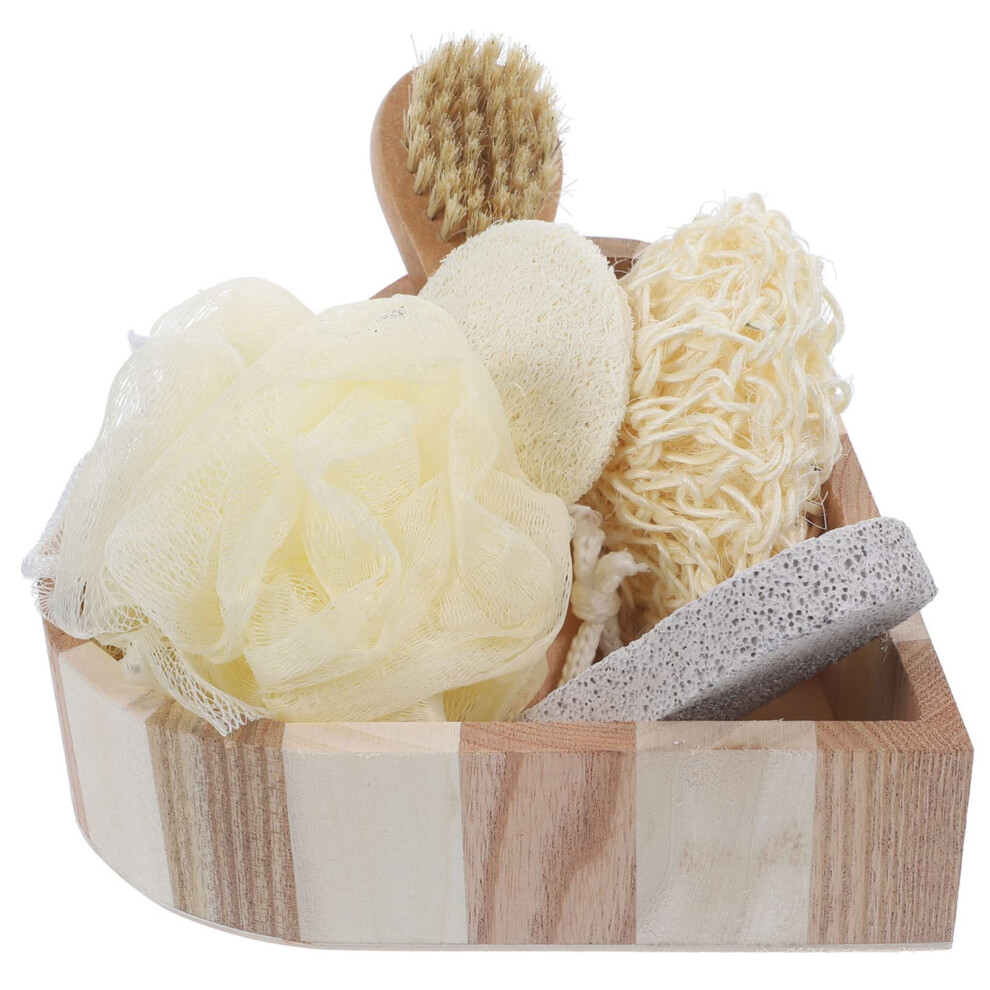 Bath Body Scrubber Set with Loofah, Foot File and Pumice Stone, AllinOne Exfoliating Shower Kit