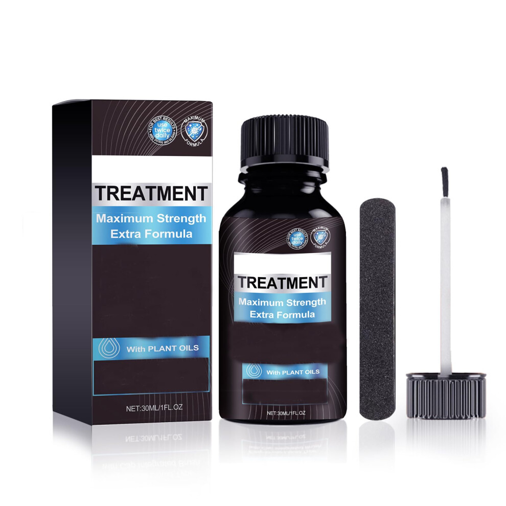 Extra Strength Toenail Fungus Treatment with Brush, 30ml PlantBased  for Thick Discolored Nails