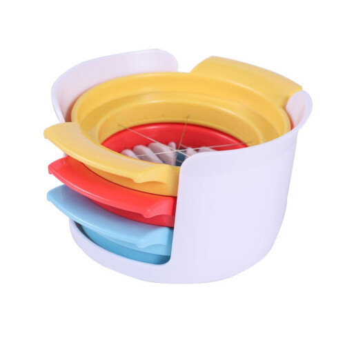 Egg Slicer 3in1 Stainless Steel Egg Cutter with Ergonomic Handle Multicolor Kitchen Tool