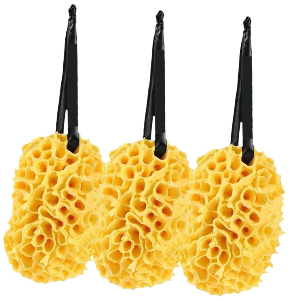 Back Scrubber and Bath Sponge Set with Honeycomb Exfoliation for Deep Cleansing and Back Reach Comfort