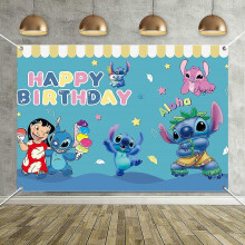 Lilo und Stitch Themenparty Geburtstagsdekoration für Lilo und Stitch niedliche Fotoparty-Hintergrund für Kindergeburtstagsdekorationen Lilo an