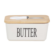 Butter Dish with Lid, Large Capacity White Ceramic, Elegant French Style ScratchResistant Glaze