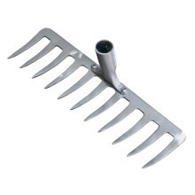 Heavy Duty Garden Rake for Soil Loosening, Weeding, Leaf Gathering and Soil Mixing Durable Metal Tool