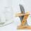 Modern Knife Block Universal Holder with Scissors Slot EasytoClean Kitchen Storage Rack 2