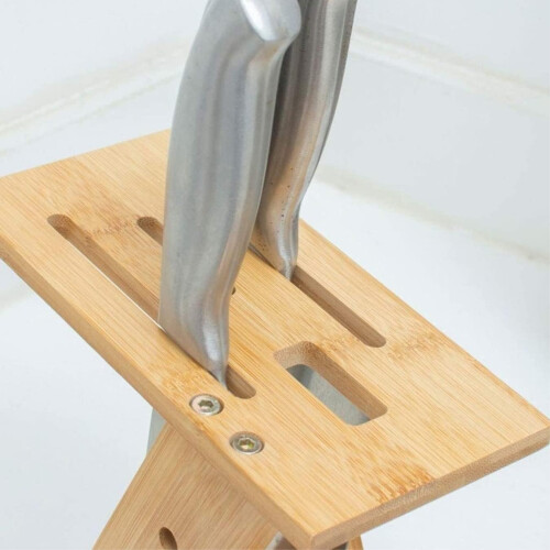 Modern Knife Block Universal Holder with Scissors Slot EasytoClean Kitchen Storage Rack 2