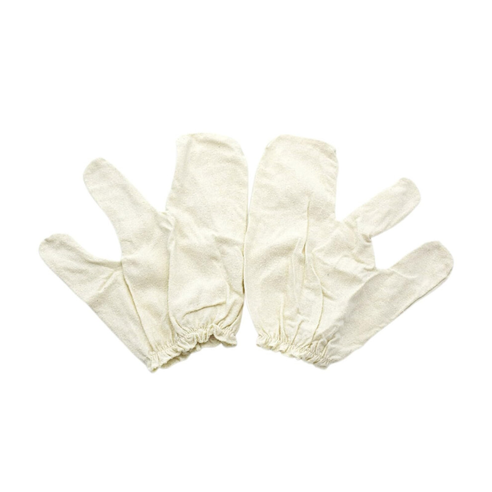 Garshana Massage Gloves Raw Silk Exfoliating Mittens with Elastic Wristband for Gentle Skin Care 2PCS