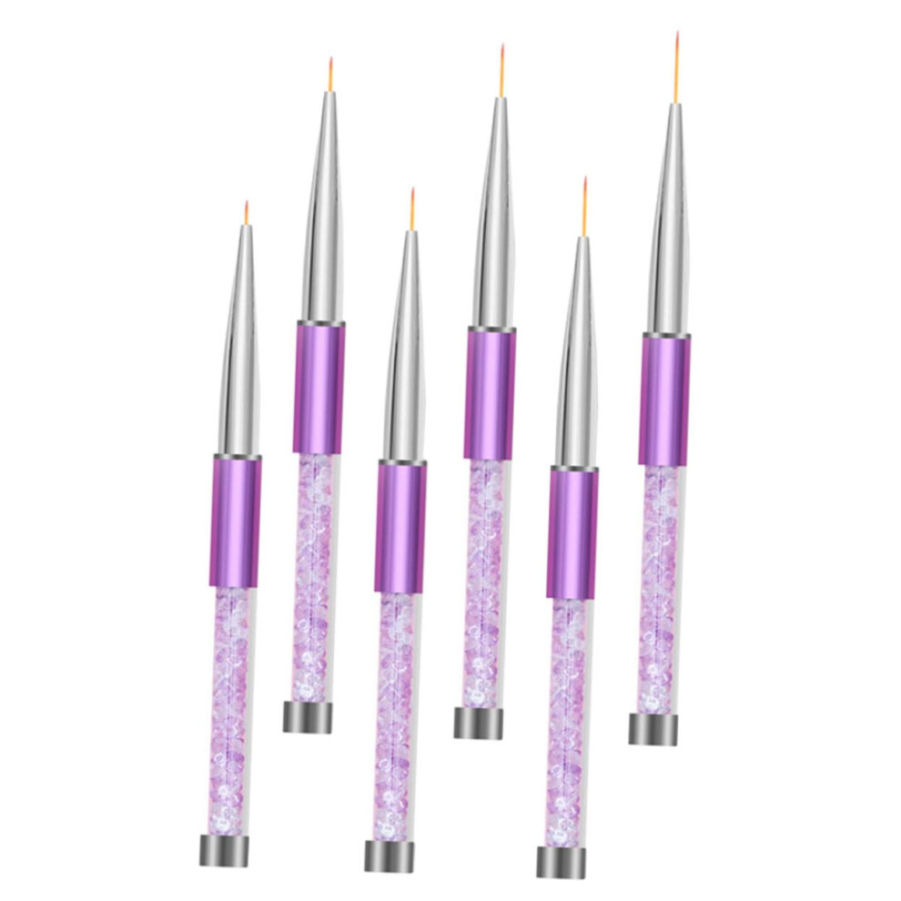 6pcs Professional Nail Art Brushes Set for Precision Lining and Dotting, Salon and DIY