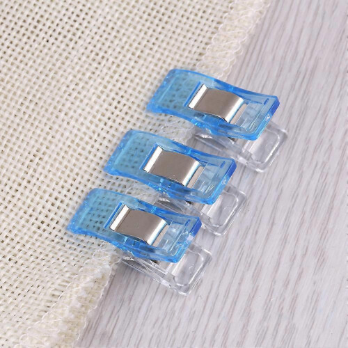 20pcs Plastic Clip For Quilting Sewing Knitting Fabric Binding Needlework Clamp (Blue) 2