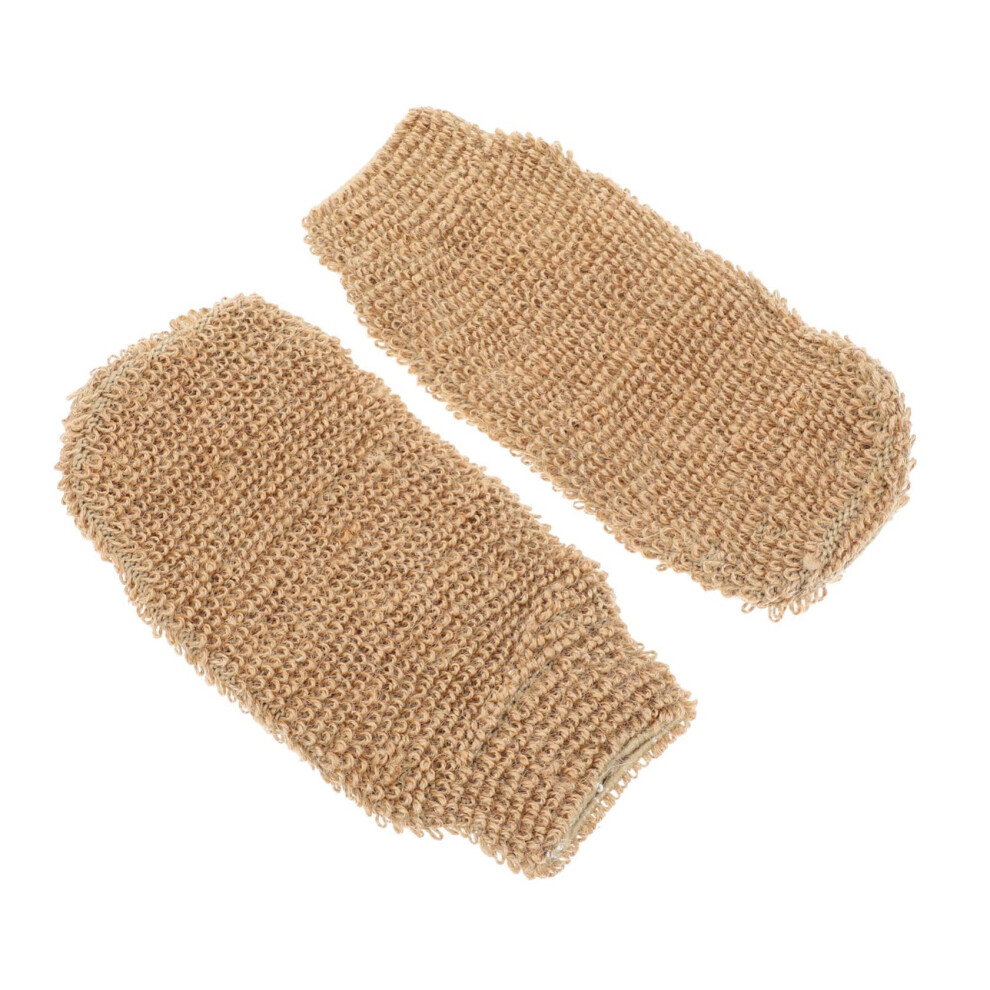 Exfoliating Bath Gloves Set Natural Jute Deep Skin Scrub for Shower One Size Fits Most 2PCS