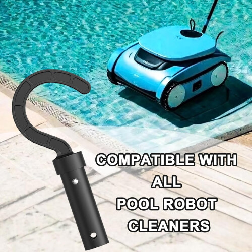 Universal Robotic Pool Cleaner Hook for Quick Retrieval, Fits Standard Telescopic Poles, Black 1