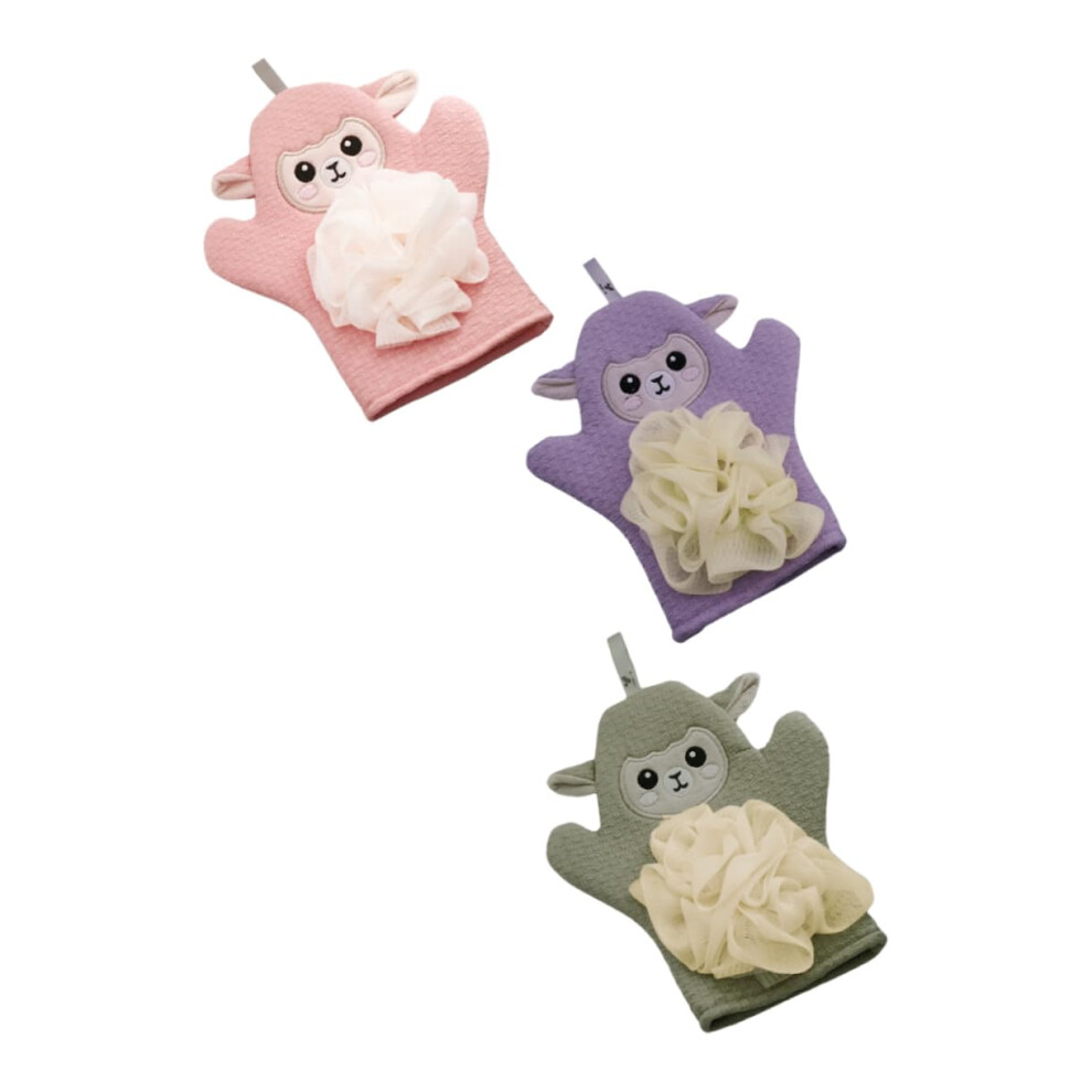 Exfoliating Bath Gloves for Women 3pcs DoubleSided Loofah Shower Scrub with Gentle Foaming Massage