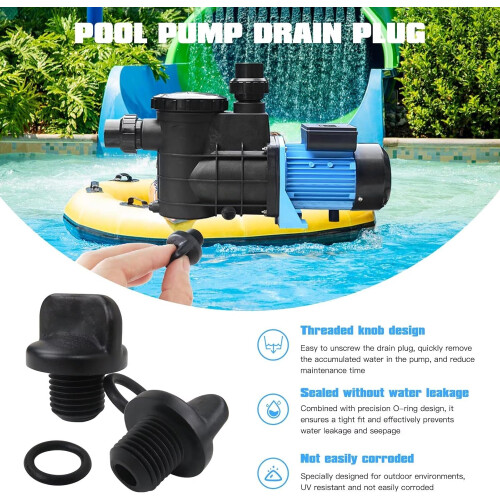 2 Pack Pool Pump and Heater Drain Plug with ORing R0446000 for Zodiac Jandy Legacy LRZE LRZM 2