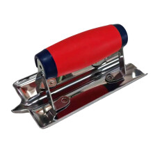 Professional Stainless Steel Plastering Trowel 5.9 x 3 Inch with Ergonomic Grip for Stucco and Cement
