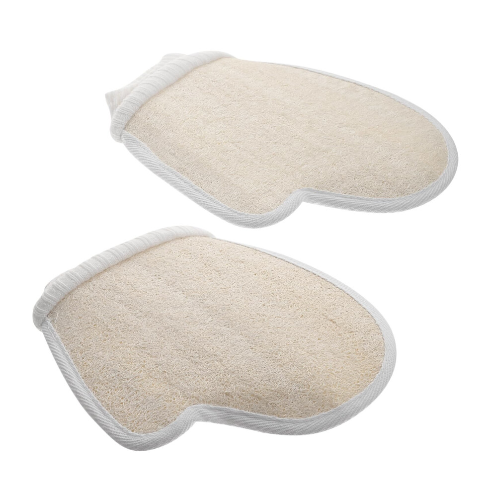 Loofah Bath Gloves 2pcs â Deep Exfoliating Shower Mitts for Body Wash, Spa and QuickDry Cleaning