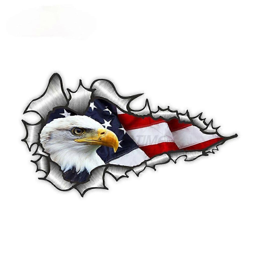(As Show, 3) American Bald Eagle Flag Decal Reflective Sticker Waterproof Car Accessories 5213747814983
