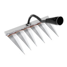 Garden Hand Rake with 6 Carbon Steel Tines for Weeding and Soil Loosening Yard Work