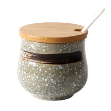 Sugar Bowl Ceramic 200ml Japanese Retro Design with Lid for Coffee Bar Restaurant or Home