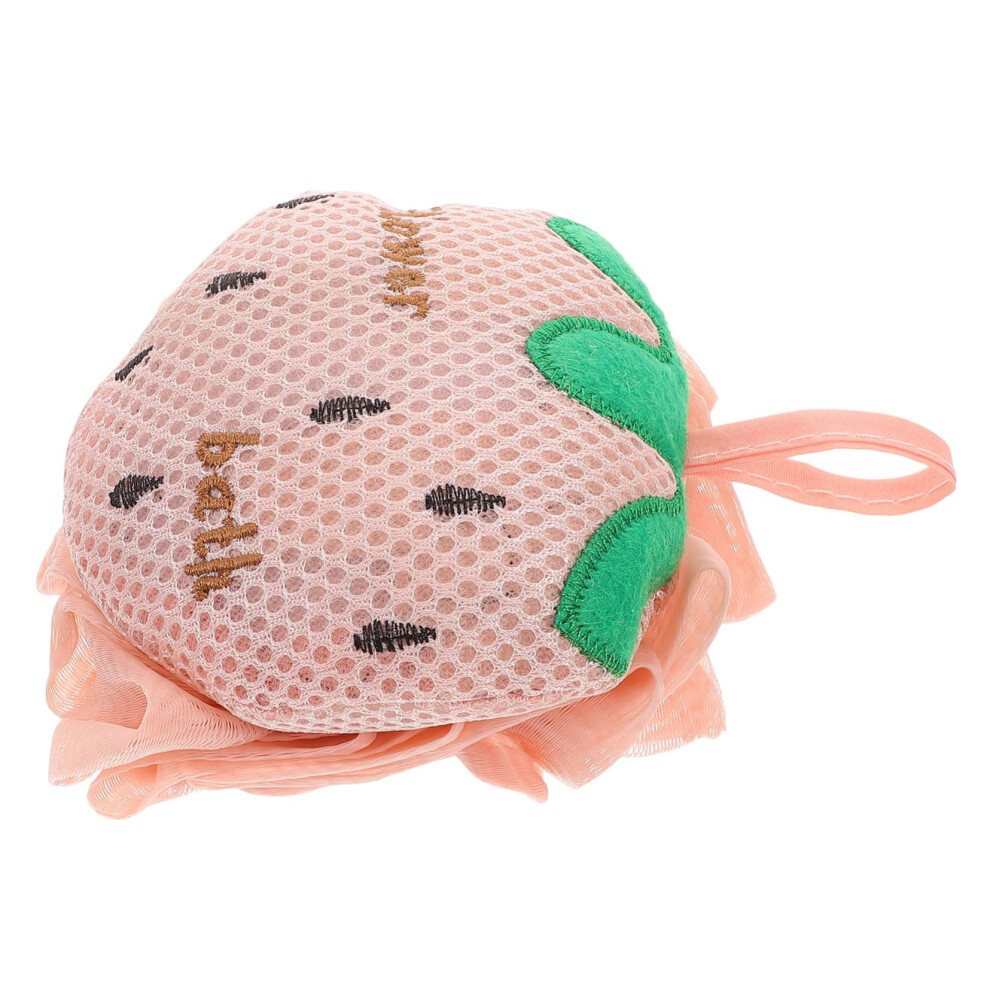 Strawberry Bath Sponge Double Sided Loofah for Gentle Skin Exfoliation and Rich Lather