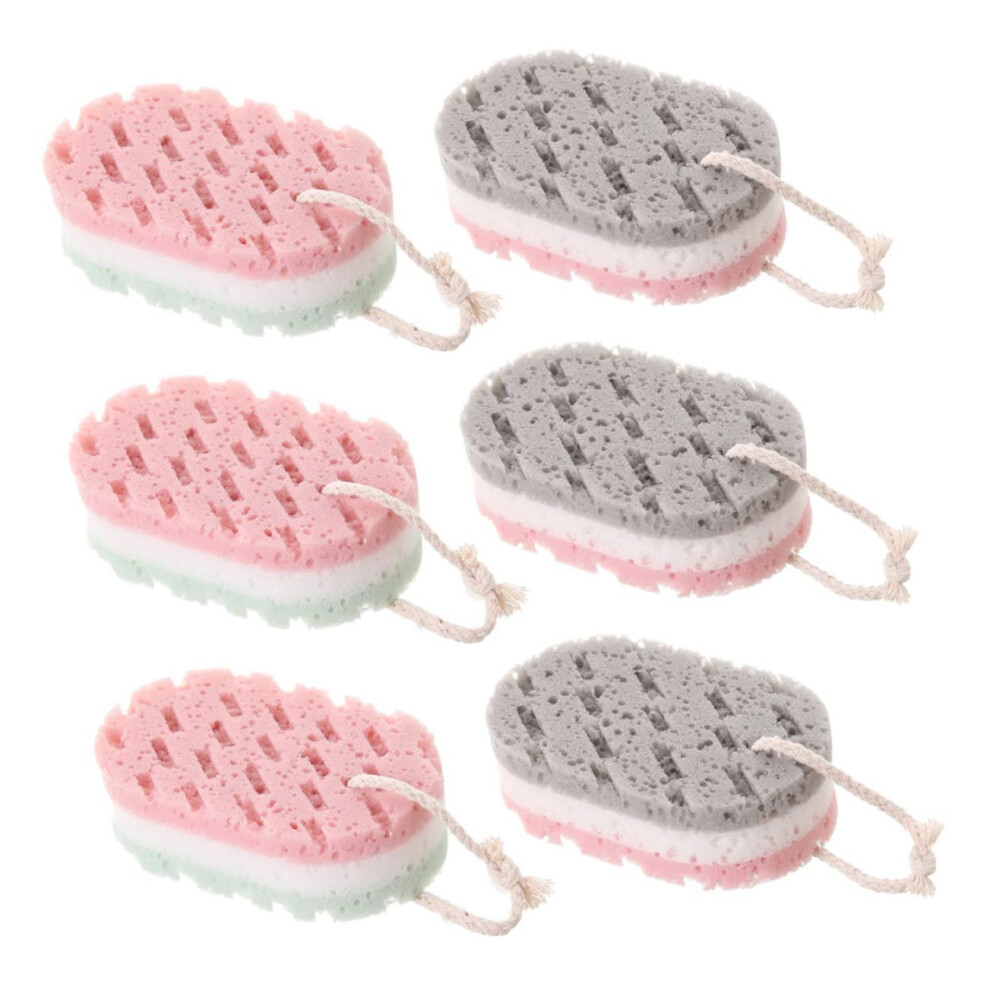 6pcs Exfoliating Bath Sponge for Dead Skin Removal DualSided Body Scrubber with Rich Foam