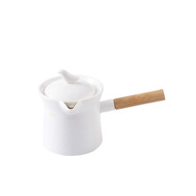 Porcelain Milk Jug with Handle, Splash Pouring, Microwave Safe Small Ceramic Coffee Pot for Kitchen