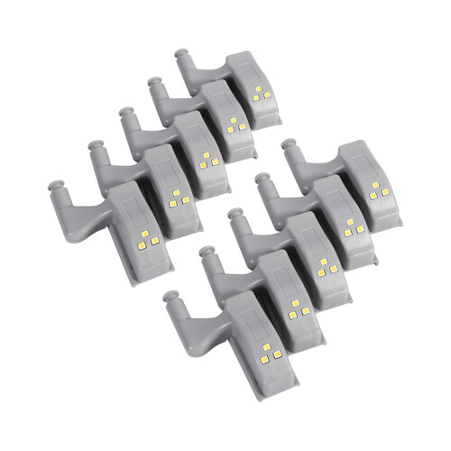 10Pcs Warm White LED Cabinet Hinge Light Automatic Door Lighting for Kitchen Closet Wardrobe