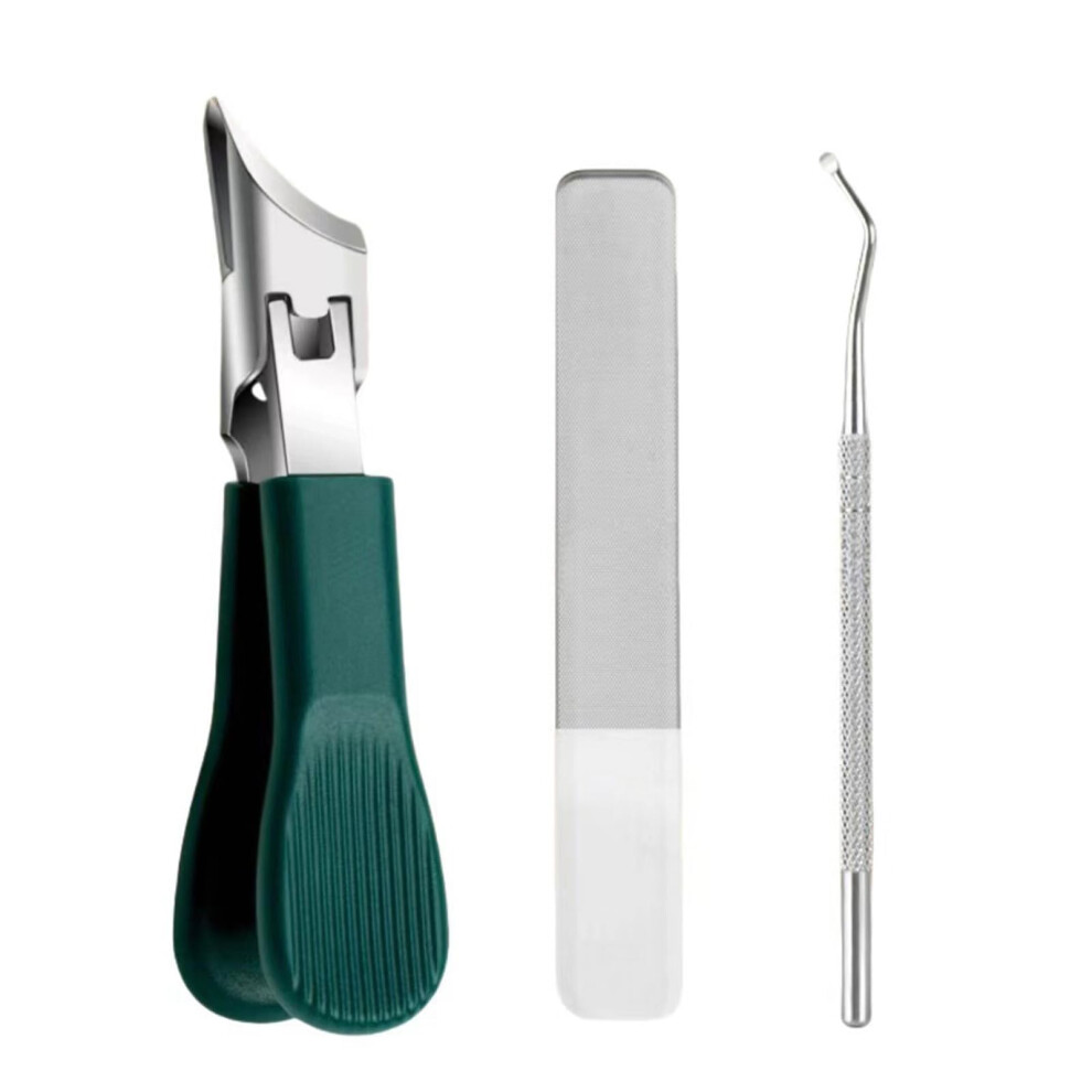 Wide Jaw Toenail Clippers for Thick Nails Stainless Steel Angled Cutting Head AntiâSplash Set