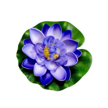 3PCS Floating Lotus Flowers Blue 4in Artificial Realistic Pond Aquarium Garden and Event Decor