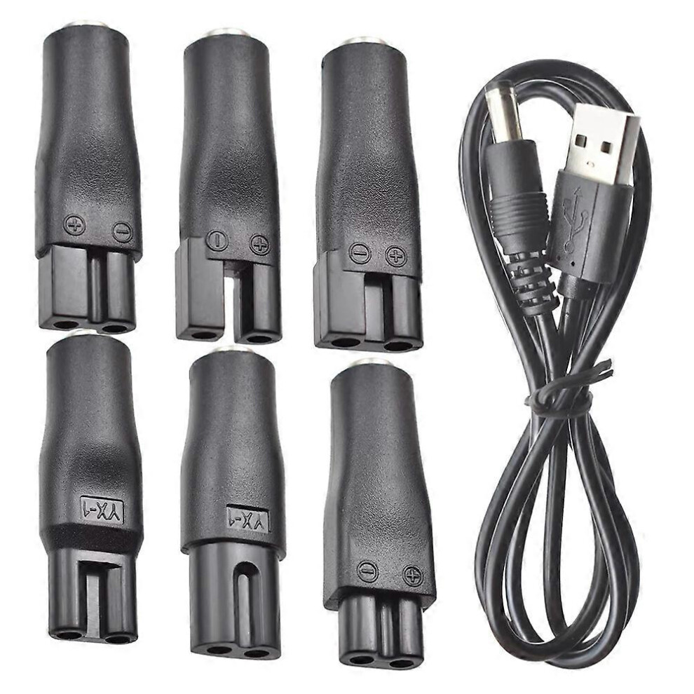 7 PCS Power Cord 5V Replacement Charger USB Adapter for Electric Hair Clippers,Beard Trimmers,Shavers,Beauty Instrum