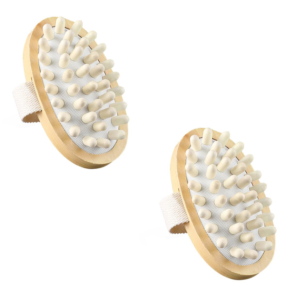 Wooden Bath Brush Set with Massage Bristles for Back Exfoliation and Relaxing Body Care