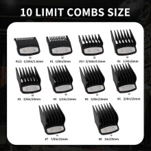 10-Pack Scherscher-Schutzset, schwarzes professionelles Scherscher-Schutzset, kompatibel mit den meisten Haarschneidern, 1/16 Zoll bis 1 Zoll