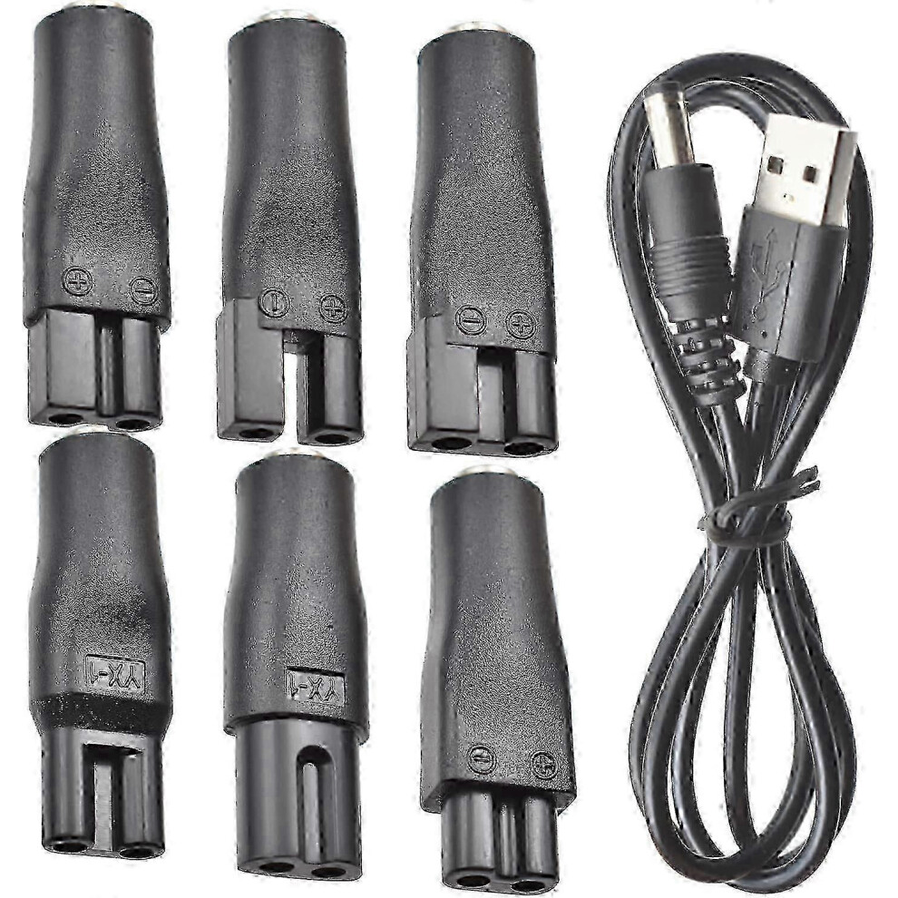 7 PCS Power Cord 5V Replacement Charger USB adapter Suitable for Electric Hair Clippers,Beard trimmers,Shavers,Beauty Instrumen Edition 1129