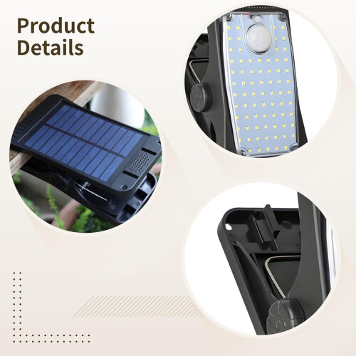 Solar Motion Sensor Wall Light with TypeC Charging, Waterproof Outdoor Deck Lamp, Adjustable White Warm Light, 2 or 4 Pack 1