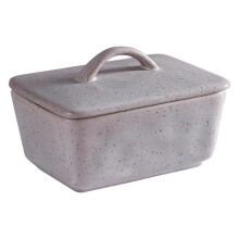 Vintage Ceramic Butter Dish with Lid, Medieval Square Keeper Box, MoistureProof Storage Container