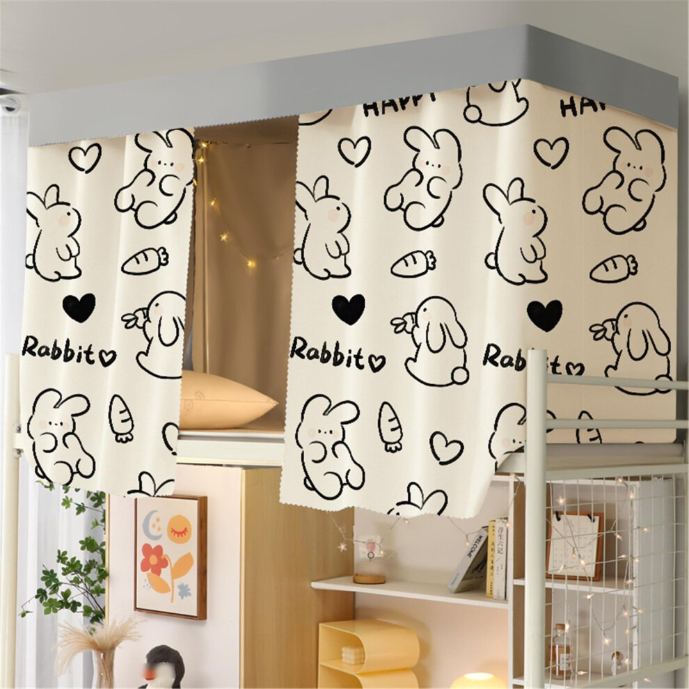 Bunk Bed Curtains For Privacy Filtering Breathable Fabric Easy Install 1.35M Rabbit G Light