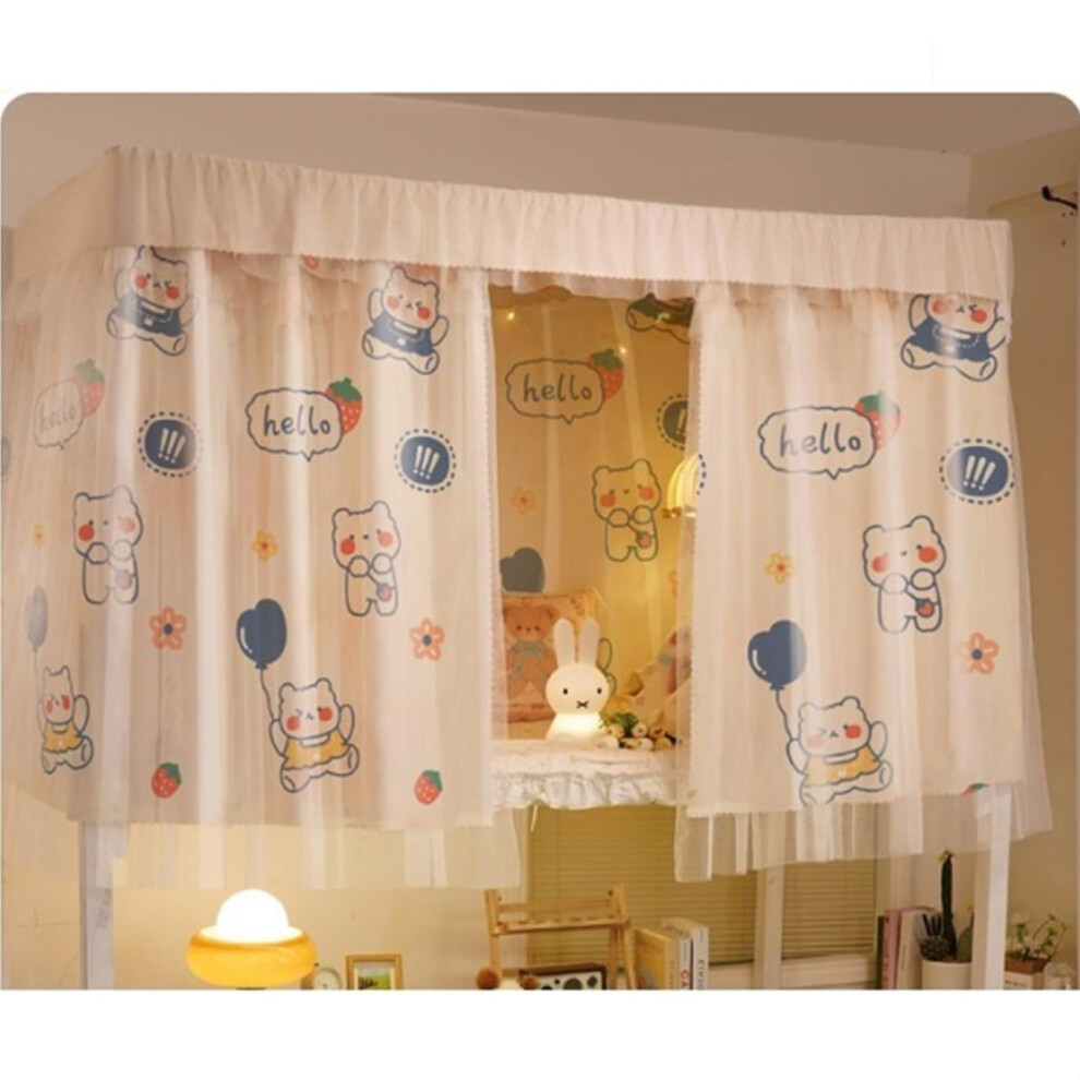 Bunk Bed Curtains Breathable Blocking Privacy For Dormitory Students 1.15M Bear B Light